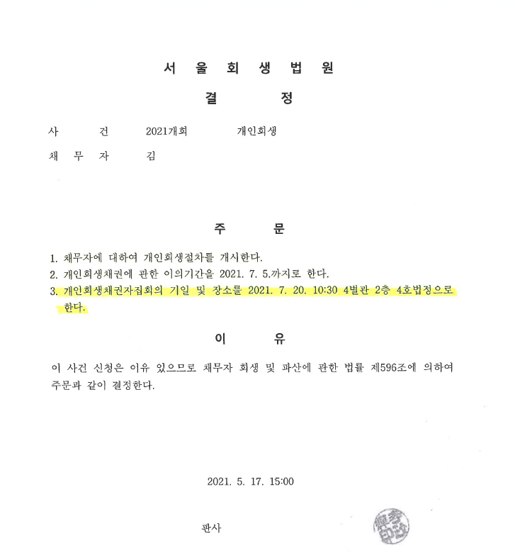 20대 아르바이트 소득자 79% 빚 탕감 회생 사례